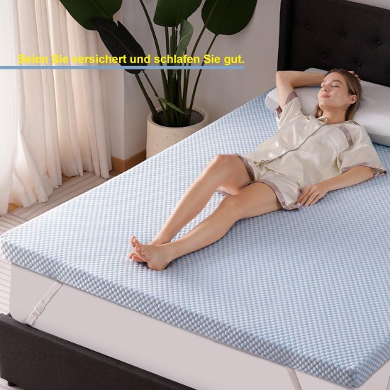 Gelová matrace Duan 7,5 cm z paměťové pěny Topper, krycí Premium Soft Cooling Sleep, protiskluzový design