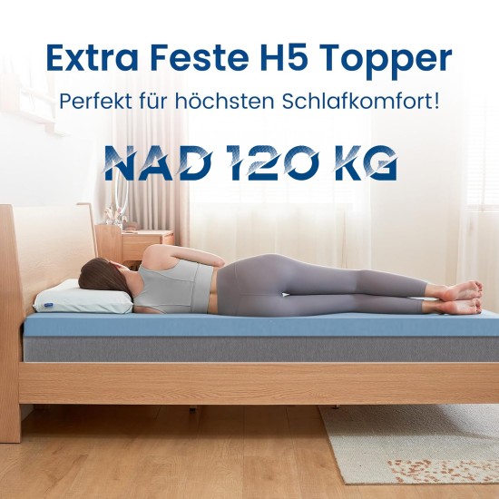 Gelová matrace Visco XL 9 cm z paměťové pěny H5/H6, Topper, krycí Premium Soft Cooling Sleep